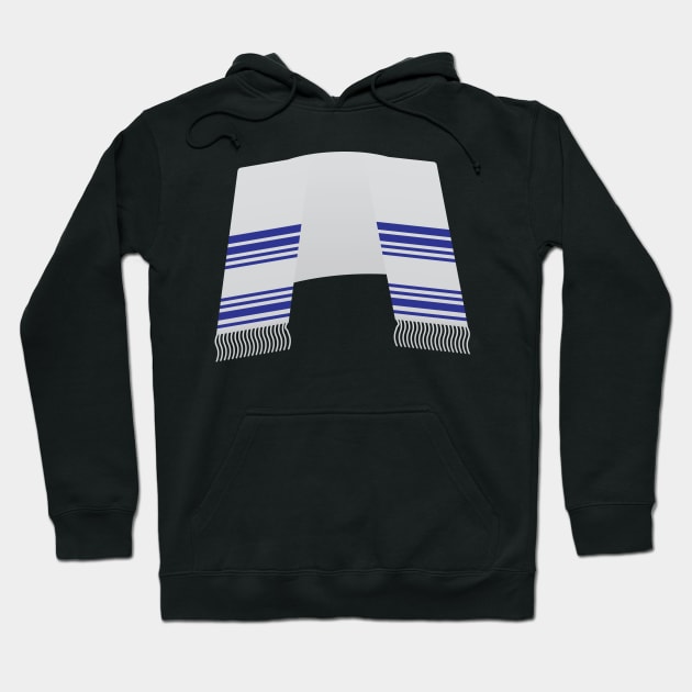 Jewish prayer shawl Blue and White Tallith Hoodie by sigdesign